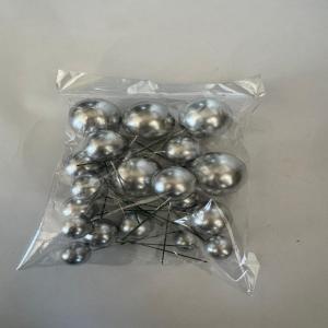 Gümüş Metalik Küre Pasta Süsü Seti